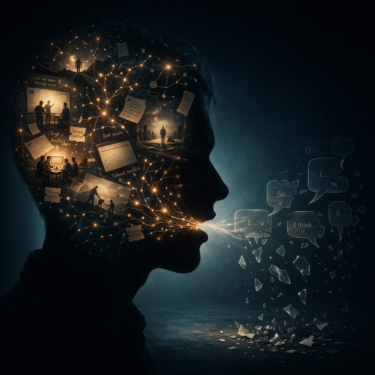 Experience translated into broken words